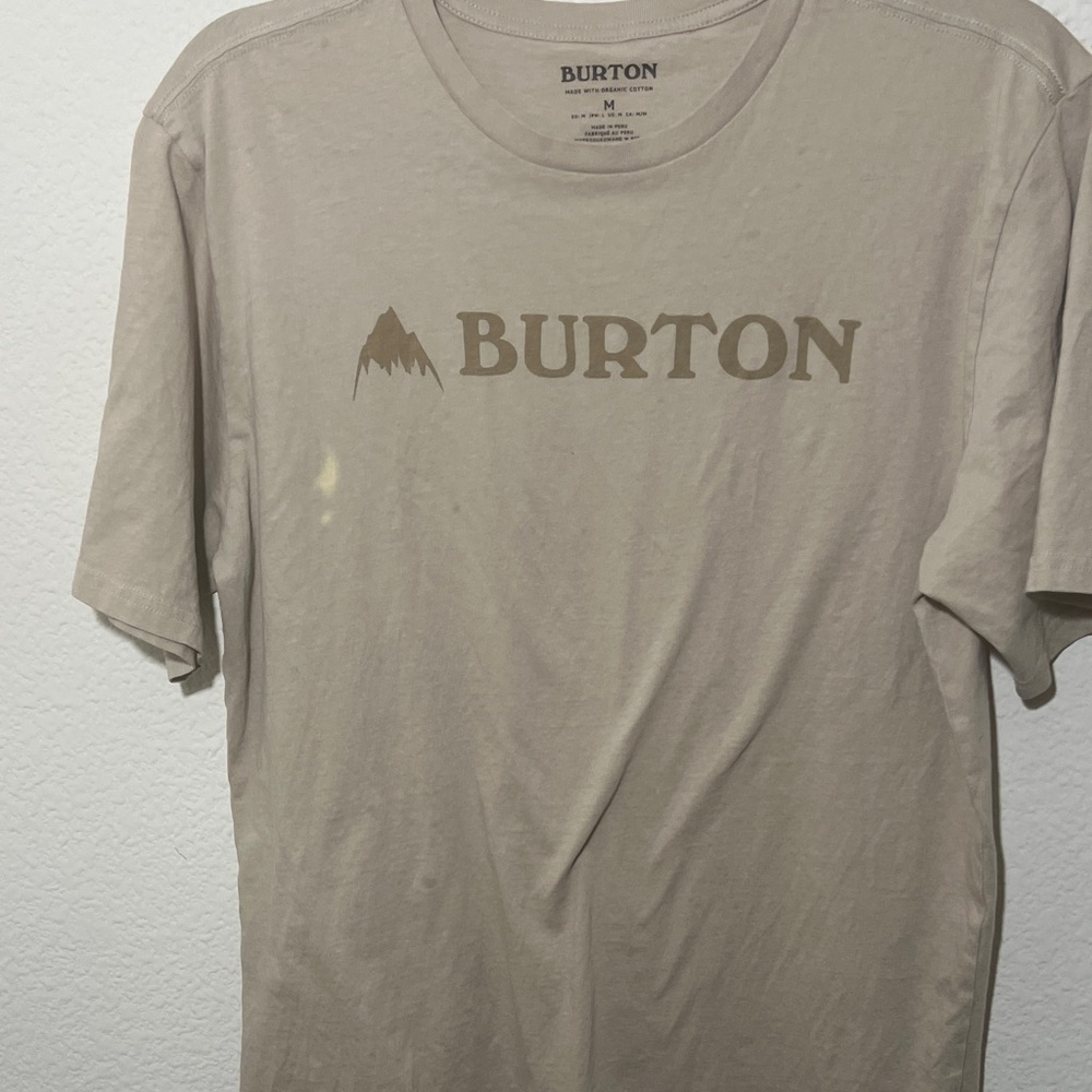 Burton Men's sz M Beige Short Sleeve Tee shirt summer cotton